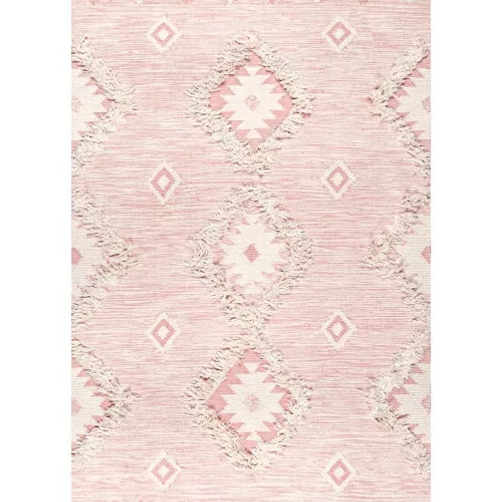 Pink Geometric Pattern Rug